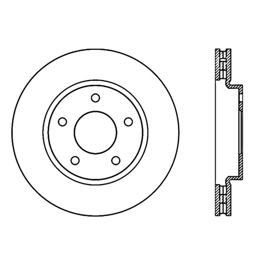 Foto de Rotor disco de freno Premium Disc-Preferred para Dodge Caliber Mitsubishi Lancer Marca CENTRIC PARTS Nmero de Parte #120.63068