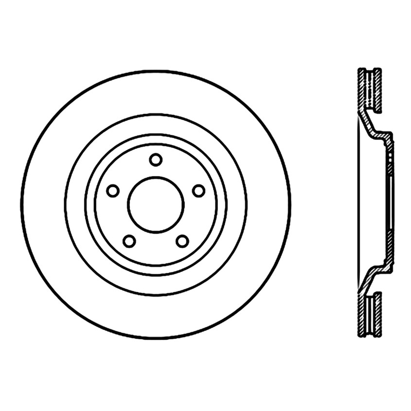 Foto de Rotor disco de freno Premium Disc-Preferred para Chrysler 200 2013 2014 Dodge Avenger 2013 2014 Dodge Caliber 2007 2008 2009 Marca CENTRIC PARTS Nmero de Parte #120.63072