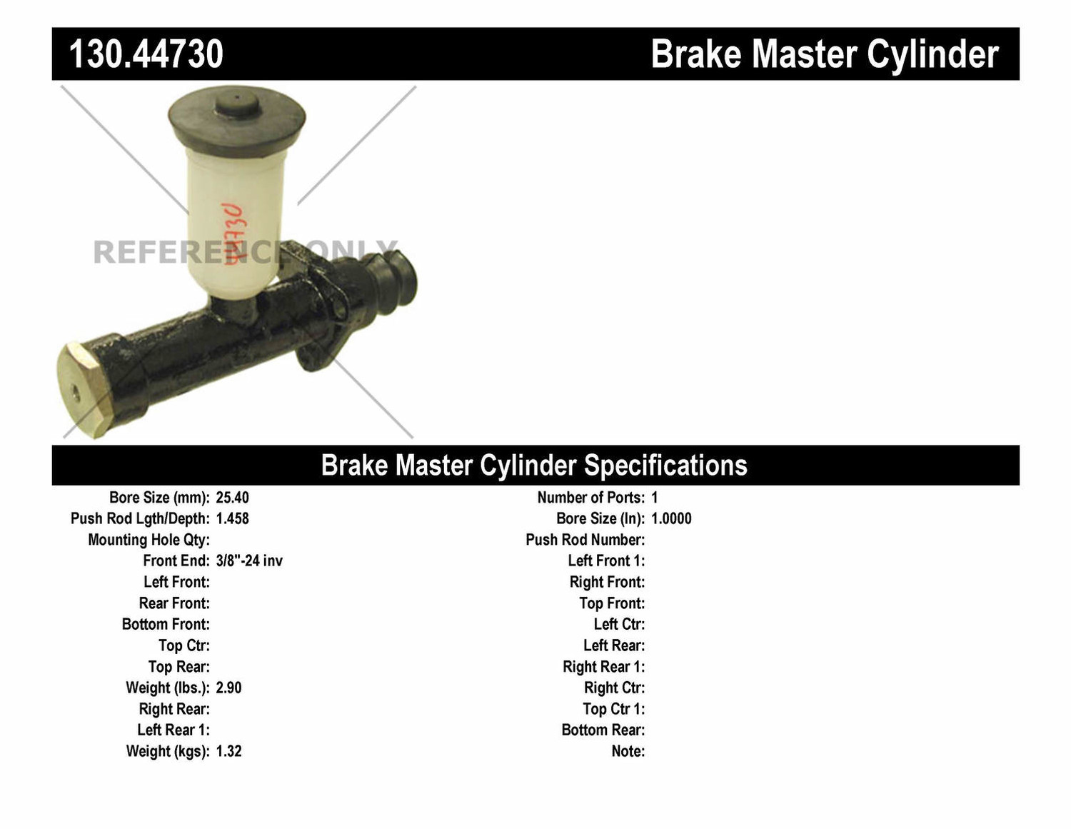 Foto de Cilindro Maestro de Freno Premium para Toyota Land Cruiser Marca CENTRIC PARTS N�mero de Parte 130.44730