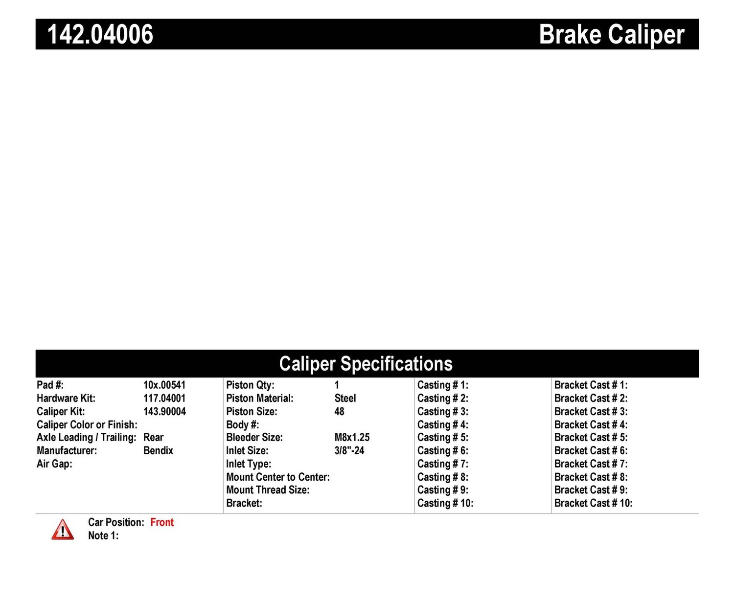 Foto de Caliper de Freno de Disco Posi-Quiet Loaded Housing  Bracket - Preferred para Fiat 128 1977 Marca CENTRIC PARTS Nmero de Parte 142.04006