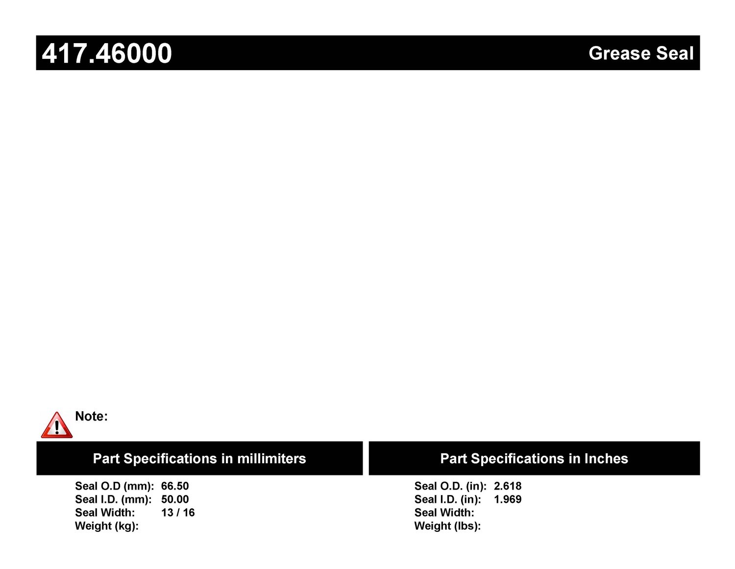 Foto de Sello de Rueda Centric Premium Oil & Grease para Hyundai Elantra 1992 Marca CENTRIC PARTS Nmero de Parte 417.46000