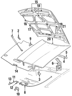 Foto de Soporte de Elevaci�n Puerta Trasera Original para Chrysler TC Maserati 1989 1990 Marca CHRYSLER N�mero de Parte 4463087