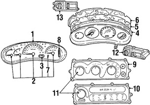 Foto de Interruptor de faro Original para Chrysler Concorde Chrysler 300M Chrysler LHS Dodge Intrepid Marca CHRYSLER Nmero de Parte 4760158AH