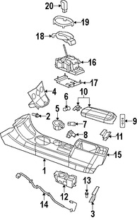 Foto de Consola de Apoyabrazos Original para Chrysler Sebring 2010 Marca CHRYSLER N�mero de Parte 1GM822DVAA