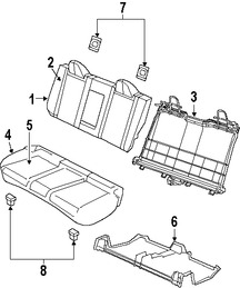 Foto de Respaldo de Asiento Original para Chrysler Sebring 2010 Marca CHRYSLER N�mero de Parte 1RX18XDVAA