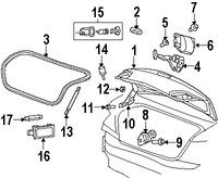 Foto de Tapa del maletero Original para Chrysler Sebring 2007 2008 2009 2010 Chrysler 200 2011 Marca CHRYSLER Nmero de Parte 5074536AC