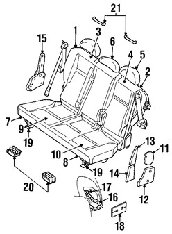 Foto de Manilla de Ajuste de Reclinacion Asiento Trasero Original para Chrysler PT Cruiser 2001 2002 2003 2004 2005 Marca CHRYSLER Nmero de Parte 5016786AA