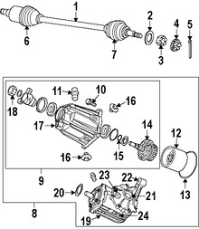 Foto de Sello de Eje de Salida Caja de Transferencia Original para Chrysler Pacifica 2007 2008 Marca CHRYSLER Nmero de Parte 5134906AA