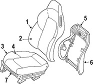 Foto de Bastidor de Asiento Original para Chrysler Crossfire 2004 2005 2006 2007 2008 Marca CHRYSLER N�mero de Parte 5099076AA
