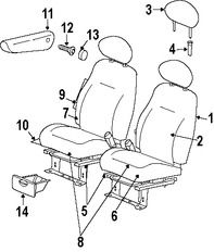 Foto de Bastidor de Asiento Original para Chrysler PT Cruiser 2003 2004 2005 Marca CHRYSLER N�mero de Parte 5104708AA