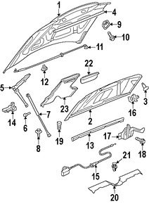 Foto de Sello del capo Original para Dodge Charger 2006 Dodge Magnum 2005 2006 Chrysler 300 2005 2006 Marca CHRYSLER Nmero de Parte 5065780AF