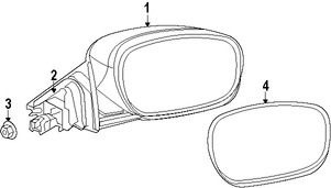 Foto de Cristal de espejo de la puerta Original para Chrysler 200 Chrysler 300   Dodge Charger Marca CHRYSLER Nmero de Parte 68101146AA