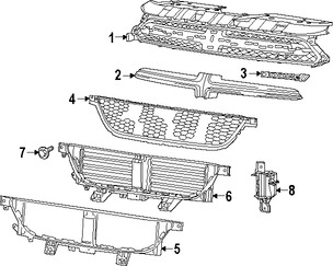 Foto de Molde de rejilla Original para Dodge Dart 2013 2014 2015 2016 Marca CHRYSLER Nmero de Parte 1UH85TZZAC