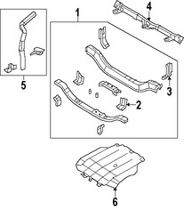 Foto de Guardasalpicaduras del soporte del radiador Original para Dodge Caliber 2007 2008 2009 Jeep Compass 2007 Marca CHRYSLER Nmero de Parte 5303981AF