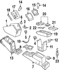 Foto de Consola de Apoyabrazos Original para Jeep Compass 2007 2008 Jeep Patriot 2007 2008 Dodge Caliber 2008 2009 Marca CHRYSLER Nmero de Parte 1EE201DVAB