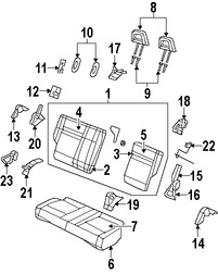 Foto de Cubierta del Mecanismo de Ajuste de Reclinacion de Asiento Original para Dodge Caliber 2007 2008 2009 Marca CHRYSLER Nmero de Parte 1EP451KAAA