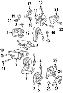 Foto de Soporte Amortiguador de Torque del Motor Original para Dodge Stratus Chrysler Cirrus Chrysler Sebring Marca CHRYSLER Nmero de Parte 4663155