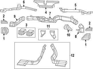 Foto de Ducto de Aire del Panel de Instrumentos Original para Chrysler Sebring Chrysler 200 Dodge Avenger Marca CHRYSLER N�mero de Parte 5058478AA
