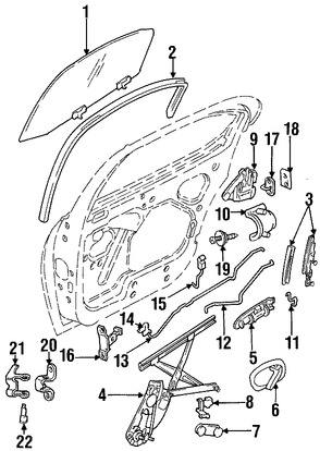 Foto de Bisagra de puerta Original para Chrysler Cirrus Chrysler Sebring Dodge Stratus Plymouth Breeze Marca CHRYSLER Nmero de Parte 5127798AA