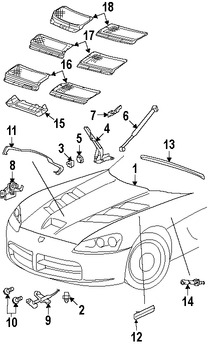 Foto de Sello del capo Original para Dodge Viper 2008 2009 2010 Marca CHRYSLER Nmero de Parte 5029534AA