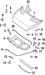 Foto de Sello del capo Original para Dodge Sprinter 2500 2007 2008 2009 Dodge Sprinter 3500 2007 2008 2009 Marca CHRYSLER Nmero de Parte 68009861AA