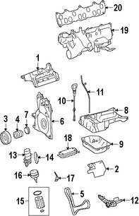 Foto de Cobertor de la Caja de Filtro de Aceite Original para Dodge Sprinter 2500 Dodge Sprinter 3500 Jeep Grand Cherokee Marca CHRYSLER Nmero de Parte 5175570AA