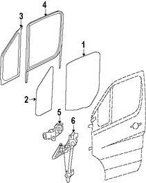 Foto de Cristal de Puerta Original para Dodge Sprinter 2500 2007 2008 2009 Dodge Sprinter 3500 2007 2008 2009 Marca CHRYSLER N�mero de Parte 68010025AA