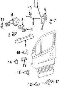 Foto de Refuerzo de Manija Exterior de la Puerta Original para Dodge Sprinter 2500 2007 2008 2009 Dodge Sprinter 3500 2007 2008 2009 Marca CHRYSLER Nmero de Parte 68010006AA