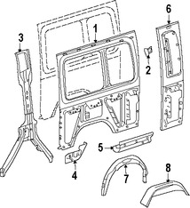 Foto de Panel Lateral Trasero Original para Dodge Sprinter 2500 2007 2008 2009 Dodge Sprinter 3500 2007 2008 2009 Marca CHRYSLER N�mero de Parte 68008705AA