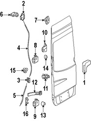 Foto de Cable de Cerrojo de Puerta Original para Dodge Sprinter 2500 2007 2008 2009 Dodge Sprinter 3500 2007 2008 2009 Marca CHRYSLER Nmero de Parte 68006471AA