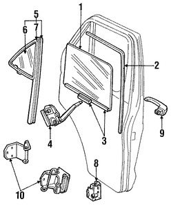 Foto de Cristal de Puerta Original para Dodge B150 Dodge B250 Dodge B350 Dodge B1500 Dodge B2500 Dodge B3500 Marca CHRYSLER N�mero de Parte 55155071
