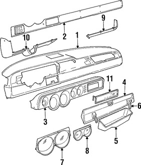 Foto de Cobertura Panel de Instrumentos Original para Dodge B150 Dodge B250 Dodge B350 Dodge B1500 Dodge B2500 Dodge B3500 Marca CHRYSLER Nmero de Parte 5DX32PD5