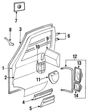 Foto de Moldura de Puerta Original para Dodge B150 Dodge B250 Dodge B350 Dodge B1500 Dodge B2500 Dodge B3500 Marca CHRYSLER Nmero de Parte 55294790