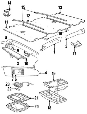 Foto de Techo Interior Original para Dodge B250 1994 Dodge B2500 1995 Dodge B350 1994 Dodge B3500 1995 Marca CHRYSLER Nmero de Parte 5EN69RB7