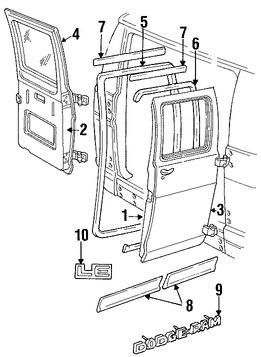 Foto de Panel externo de puerta Original para Dodge Marca CHRYSLER N�mero de Parte 55346439