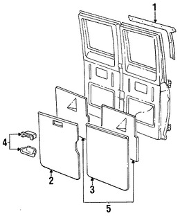 Foto de Panel Interior de Puerta Original para Dodge B1500 1995 Dodge B2500 1995 Dodge B3500 1995 Marca CHRYSLER N�mero de Parte 5EE18RB7