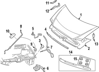 Foto de Aislamiento del capo Original para Dodge Caravan Dodge Grand Caravan Chrysler Town & Country Chrysler Marca CHRYSLER N�mero de Parte 4860680AC