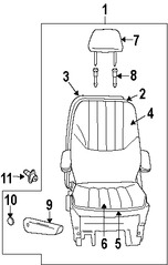 Foto de Asiento Original para Dodge Grand Caravan 2005 Dodge Caravan 2005 Chrysler Town & Country 2005 Marca CHRYSLER N�mero de Parte YN431D5AC