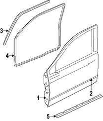 Foto de Moldura de Puerta Original para Dodge Dakota Mitsubishi Raider Marca CHRYSLER Nmero de Parte 55112028AC