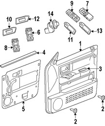 Foto de Bisel de Switch de Vidrio Electrico Original para Dodge Dakota 2005 2006 2007 Marca CHRYSLER N�mero de Parte XJ99XDBAC