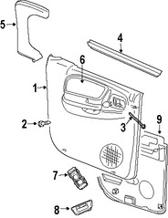 Foto de Bisel de Switch de Vidrio Electrico Original para Dodge Dakota 2005 2006 2007 Marca CHRYSLER N�mero de Parte 5HS85ZJ1AD