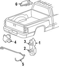 Foto de Zcalo de Luz Trasera Original para Dodge Dakota Marca CHRYSLER Nmero de Parte 4523108