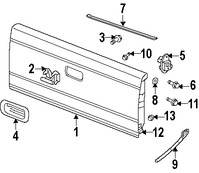 Foto de Puerta Posterior Original para Dodge Dakota Marca CHRYSLER N�mero de Parte 55257014AE