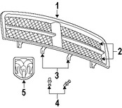 Foto de Emblema de la rejilla / parrilla Original para Dodge Durango 2004 2005 2006 2007 2008 2009 Marca CHRYSLER Nmero de Parte 55077717AB
