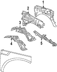 Foto de Refuerzo del protector del Guardafangos Original para Dodge Nitro 2007 Jeep Liberty 2005 2006 2007 2008 Marca CHRYSLER N�mero de Parte 55177016AK