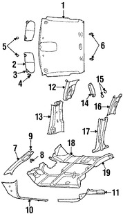 Foto de Techo Interior Original para Dodge Ram 2500 2004 2005 Dodge Ram 3500 2004 2005 Dodge Ram 1500 2004 2005 Marca CHRYSLER N�mero de Parte 1CX62TL2AA