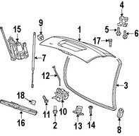 Foto de Soporte Elevacin Puerta Trasera Original para Chrysler  2007 2008 2009 Marca CHRYSLER Nmero de Parte 55362108AC