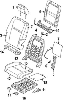 Foto de Panel posterior de Asiento Original para Dodge Journey 2009 2010 Marca CHRYSLER Nmero de Parte 68021481AA