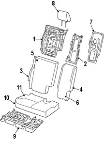 Foto de Bastidor de Asiento Original para Dodge Journey 2009 2010 Marca CHRYSLER Nmero de Parte 68044746AA