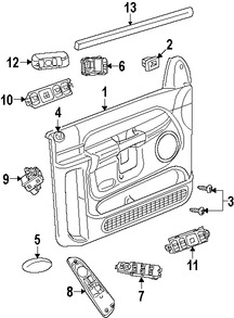 Foto de Bisel de Switch de Vidrio Electrico Original para Dodge Ram 1500 Dodge Ram 2500 Dodge Ram 3500 Marca CHRYSLER N�mero de Parte 5HZ72ZJ8AC
